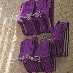 Purple Non Slip Kid Velvet Hangers